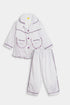 Printed Lines Nightsuit - Purple