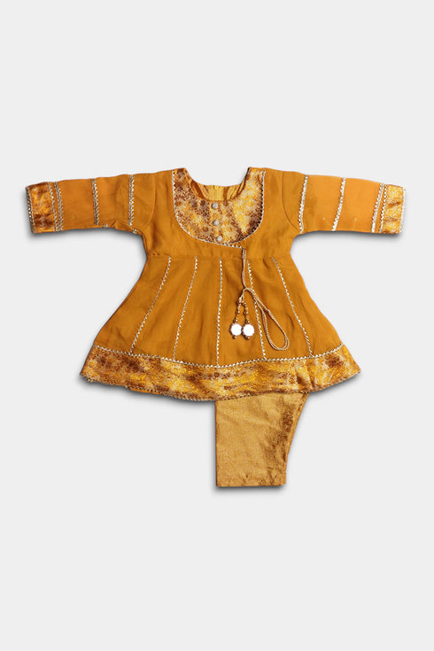 Embellished Chiffon 2 Piece - Mustard