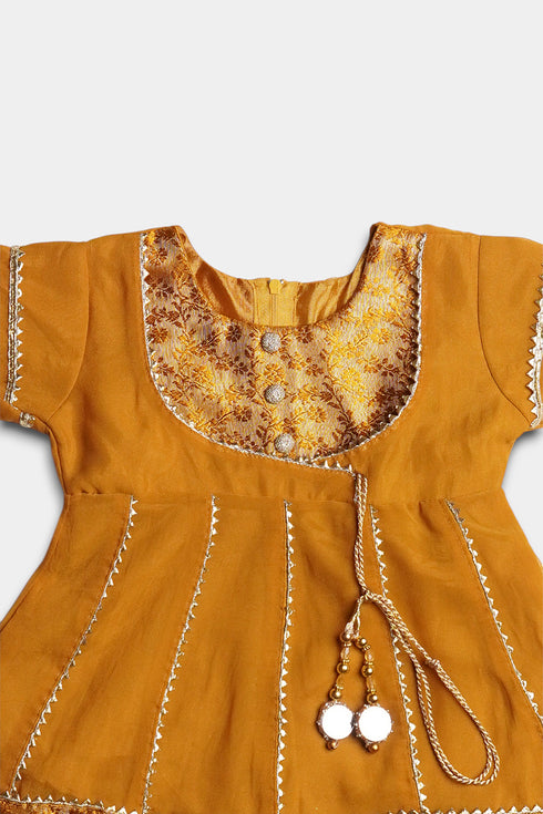 Embellished Chiffon 2 Piece - Mustard