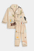 Printed Letters Nightsuit - Brown