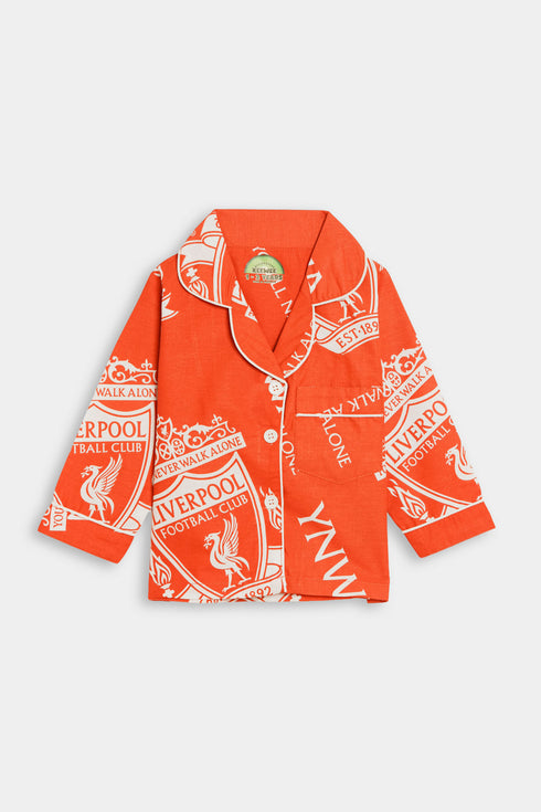 Printed Football Nightsuit - Red