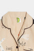 Printed Letters Nightsuit - Brown