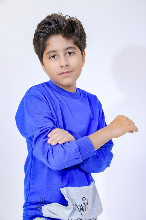 Printed Graffiti Tracksuit - Blue