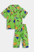 Printed Blocks Nightsuits - Green