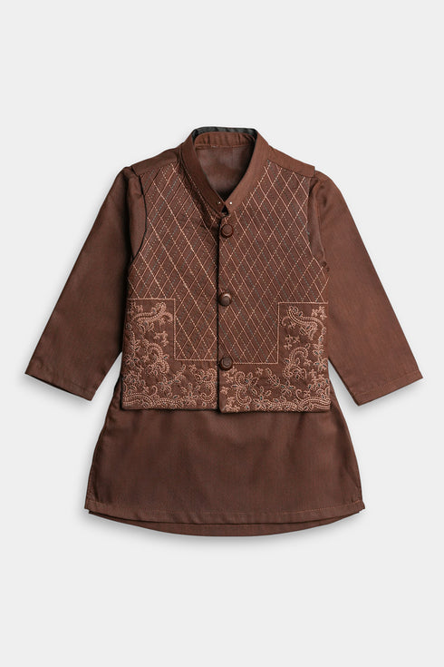 Embroidered Shalwaar kameez - Brown