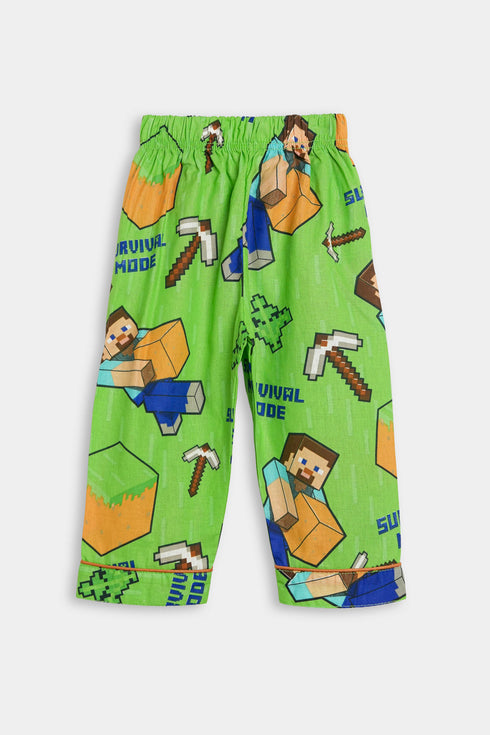 Printed Blocks Nightsuits - Green