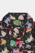 Printed Cat Nightsuit - Black