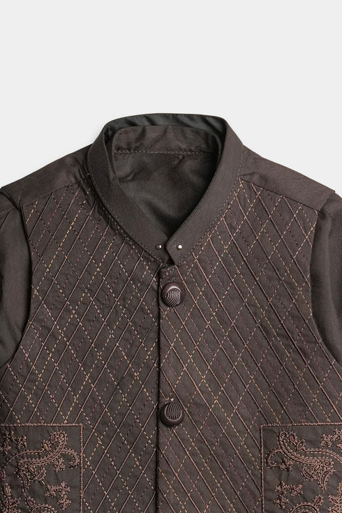 Embroidered Shalwaar kameez - Dark Brown