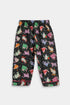 Printed Cat Nightsuit - Black