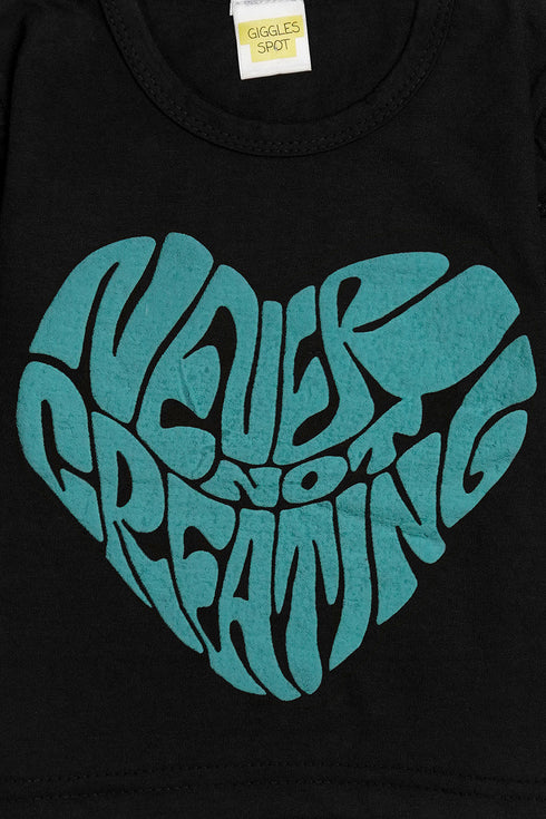 Printed Creative Romper Set - Sea Green