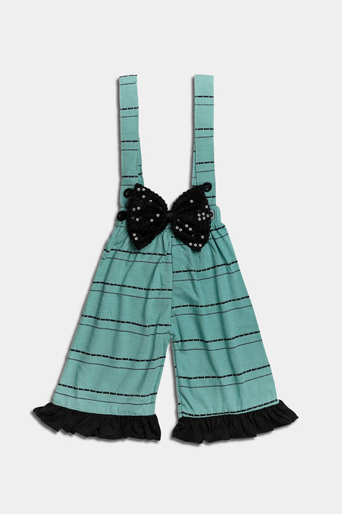 Printed Creative Romper Set - Sea Green