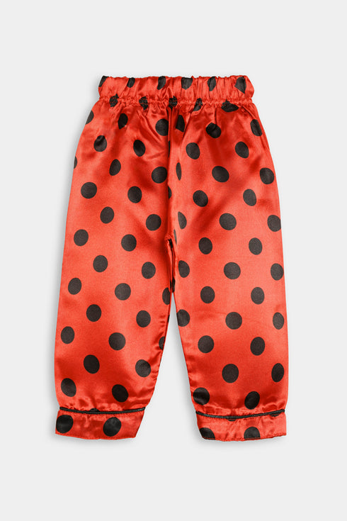 Printed Polka Nightsuit - Red