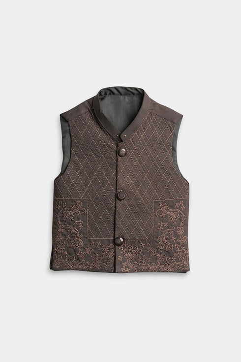 Embroidered Shalwaar kameez - Dark Brown