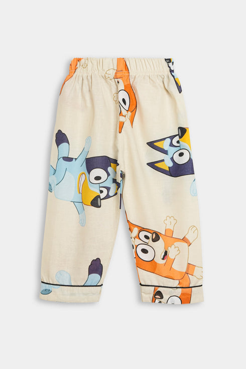 Printed Bluey Nightsuits - Biege
