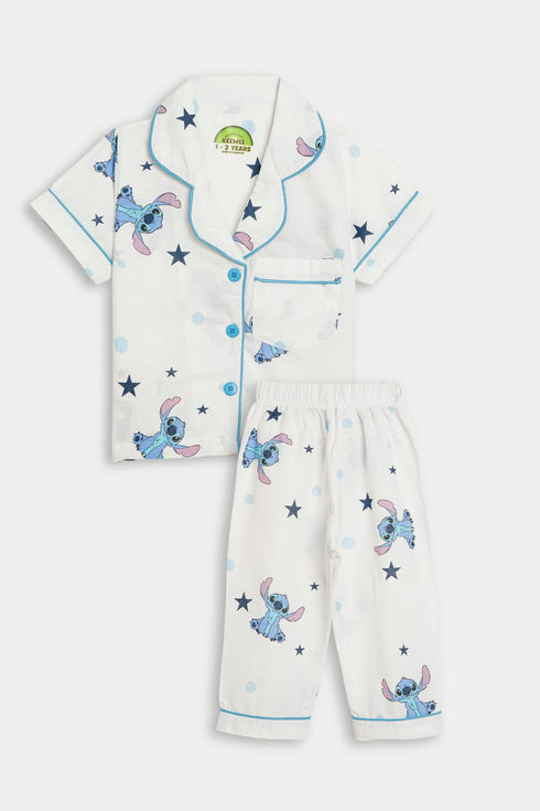Printed Stitch Stars - White
