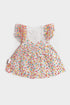 Printed Rainbow Cherry Frock - White