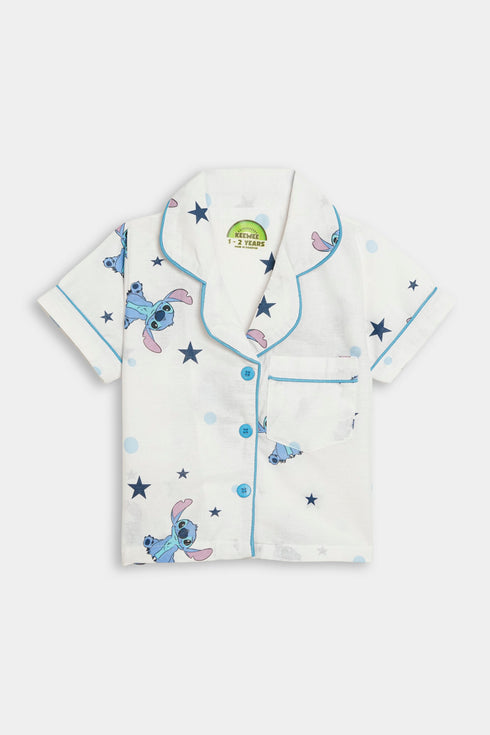 Printed Stitch Stars - White