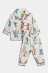 Printed Cookie Monster Nightsuit - White