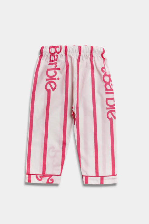 Printed Barbie Nightsuit - White
