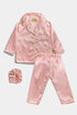 Printed Polka Silk Nightsuit - Pink
