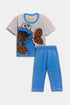 Printed Cookie Monster Nightsuit - Grey