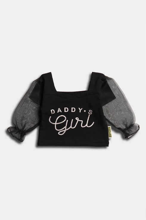 Printed Daddy's Girl Skirt Set - Black