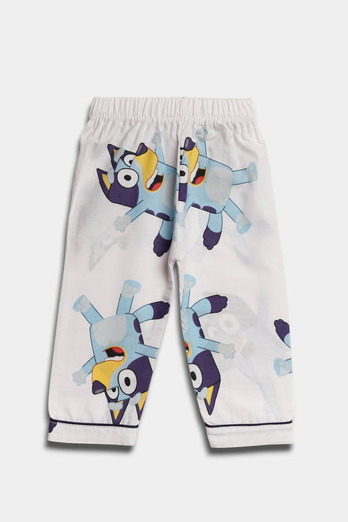 Printed Bluey Nightsuit - white