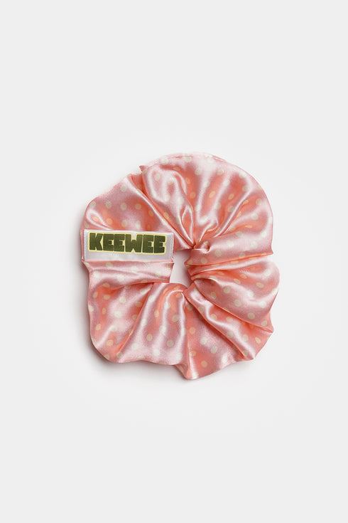 Printed Polka Silk Nightsuit - Pink