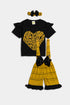 Printed Creative Romper Set - Yellow