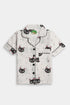 Printed Cat Nightsuit - White