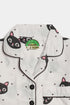 Printed Cat Nightsuit - White