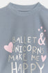Printed Unicorn Nightsuit - Grey