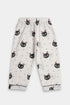 Printed Cat Nightsuit - White