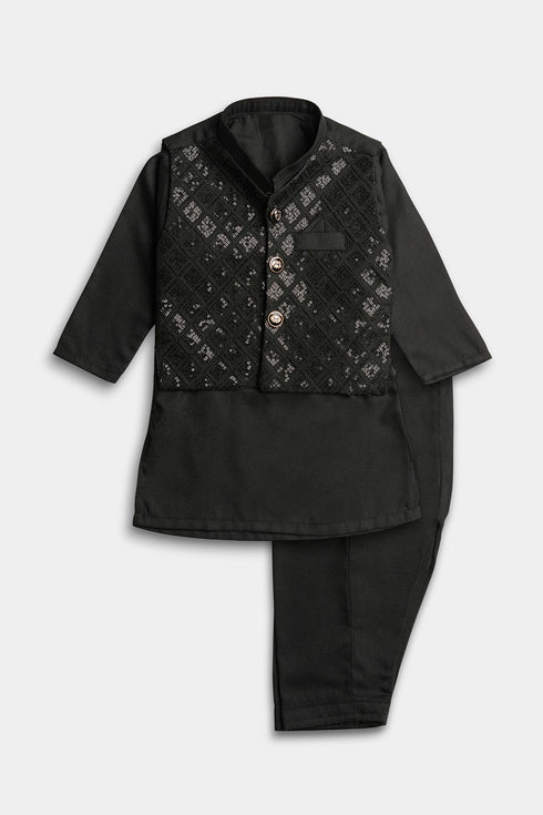 Embroidered Sequins Shalwaar kameez - Black