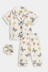 Printed Butterfly Nightsuit - White