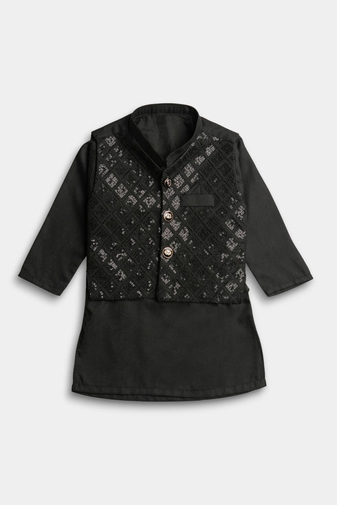 Embroidered Sequins Shalwaar kameez - Black