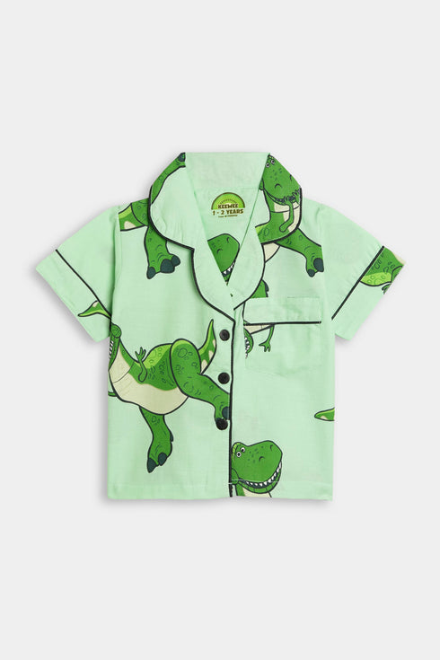 Printed Rex Nightsuit - Green