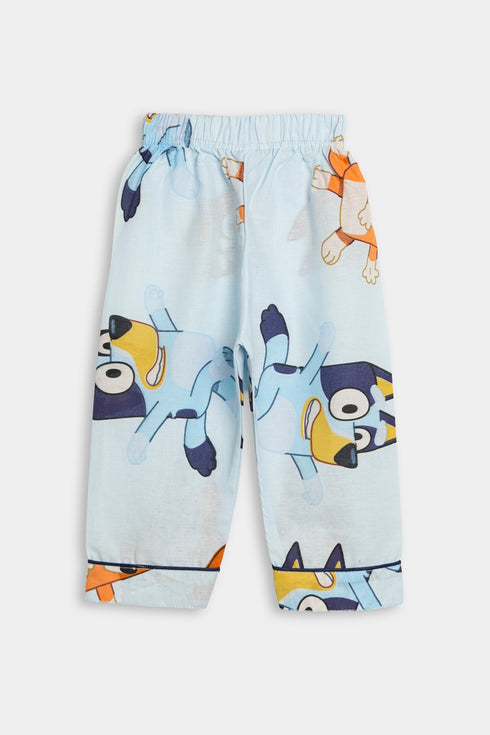 Printed Bluey Nightsuit - Blue