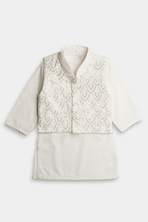 Embroidered Sequins Shalwaar kameez - White