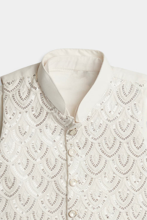 Embroidered Sequins Shalwaar kameez - White