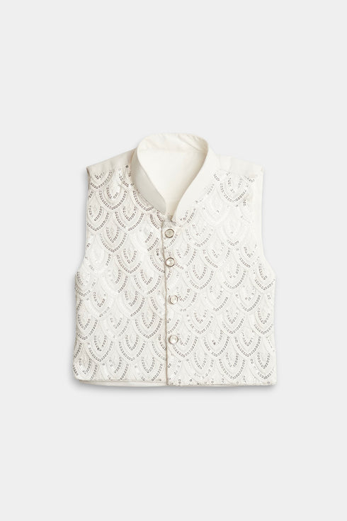 Embroidered Sequins Shalwaar kameez - White