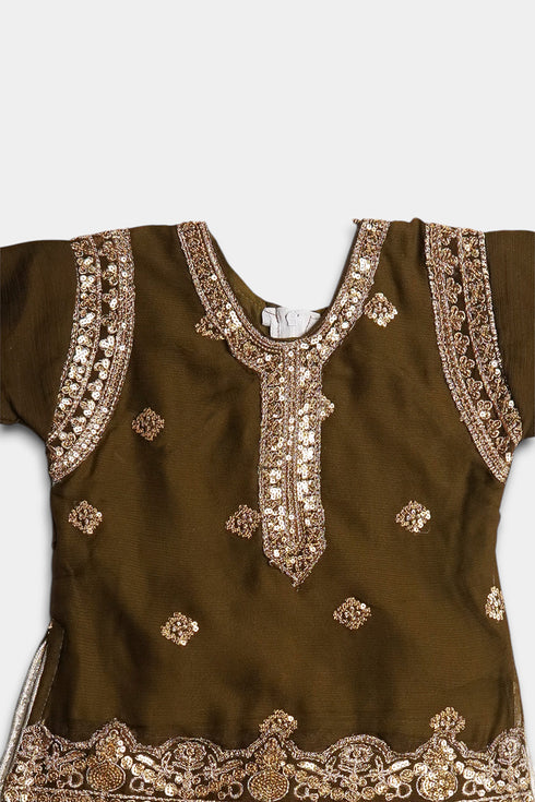Embroidered Patiala Chiffon 2 Piece - Mehndi Green