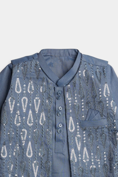 Embroidered Sequins Shalwaar kameez - Blue
