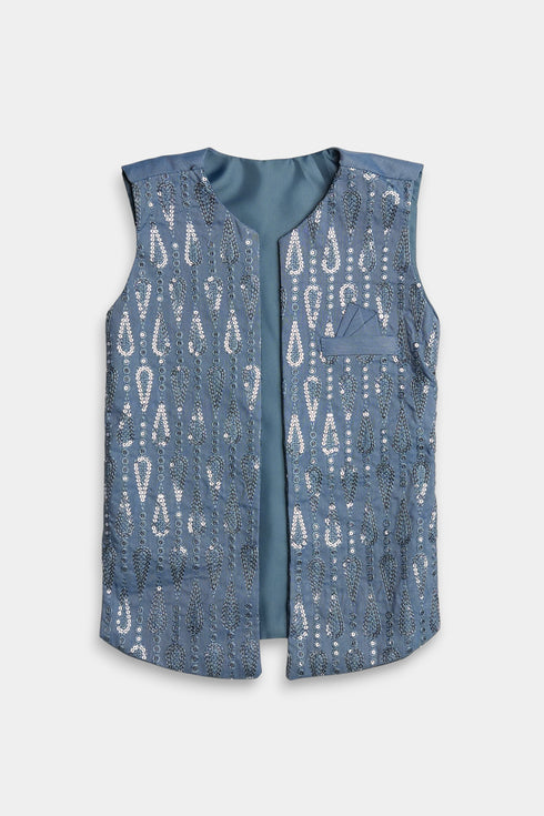 Embroidered Sequins Shalwaar kameez - Blue