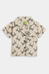Printed Bow Nightsuit -Beige