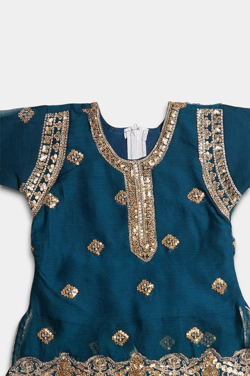 Embroidered Patiala Chiffon 2 Piece - Zinc