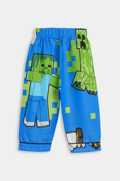 Printed Minecraft Nightsuit - Blue