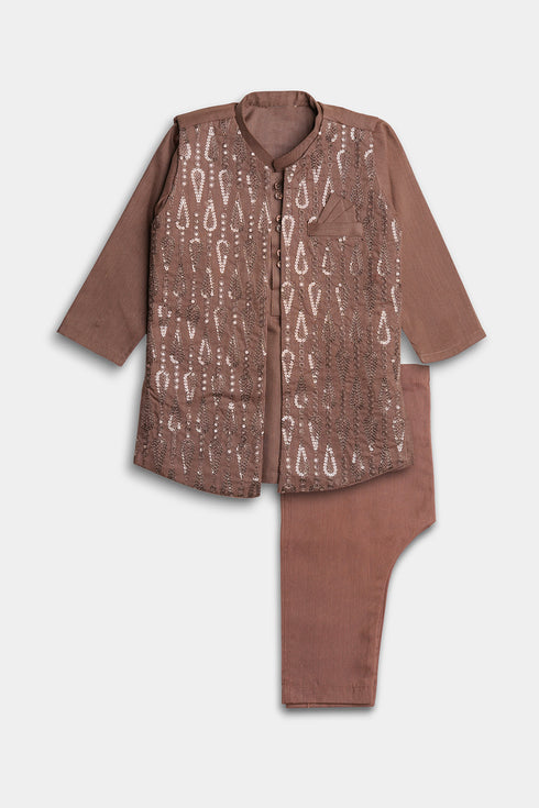 Embroidered Sequins Shalwaar kameez - Peach