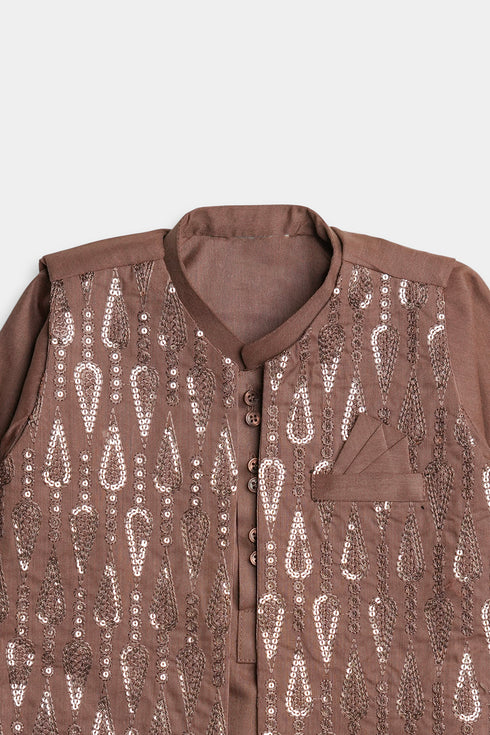 Embroidered Sequins Shalwaar kameez - Peach