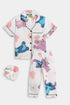 Printed Stitch Heart Nightsuit -White